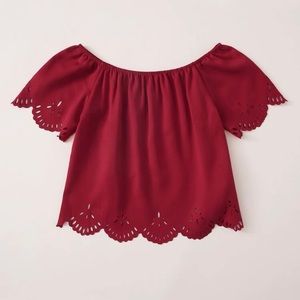 SHEIN Plus Laser Cut Scallop Blouse